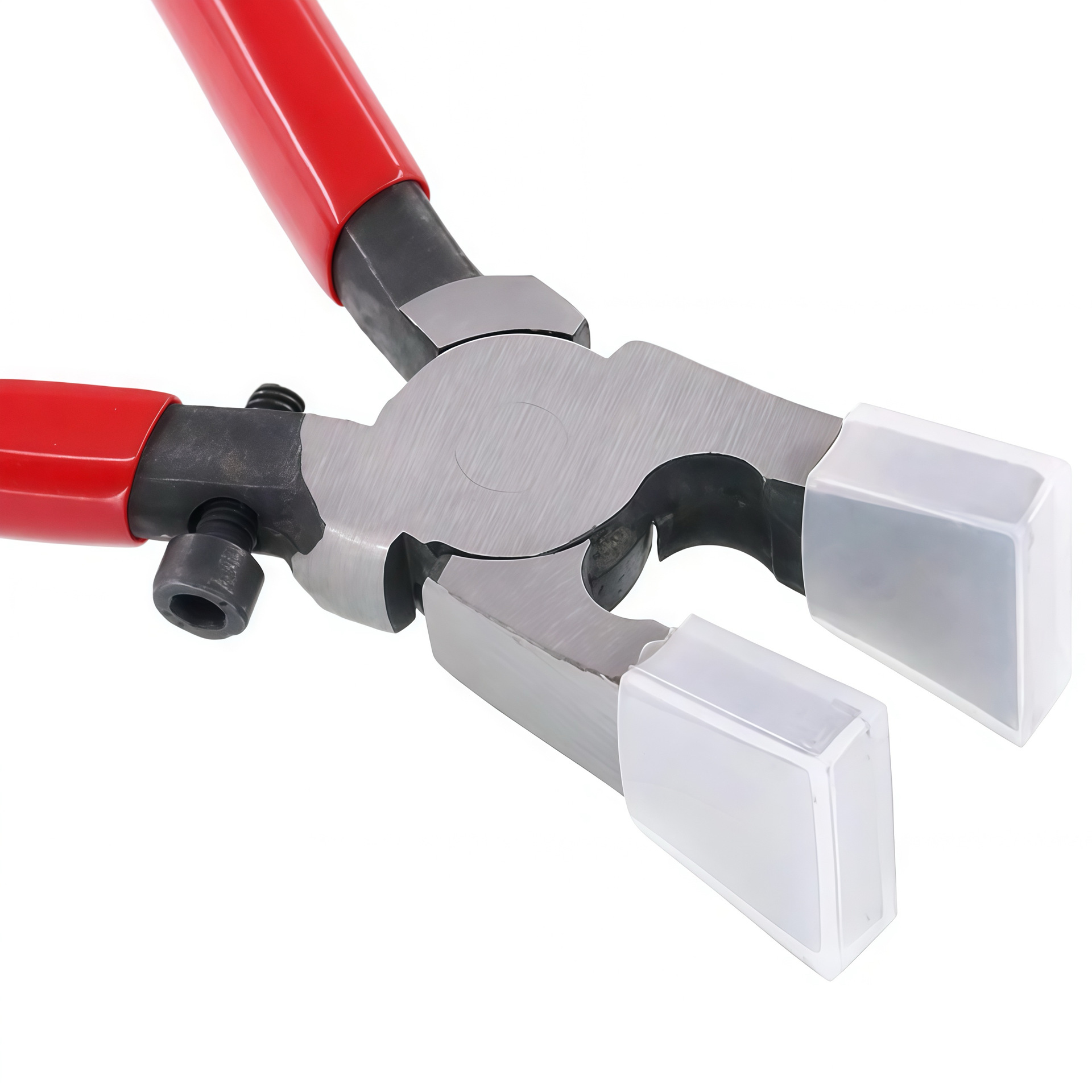 Glass running pliers with jaw pads